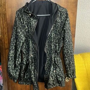 Boutique Hooded Rain Coat - Size M - Barely Worn - Reversible!